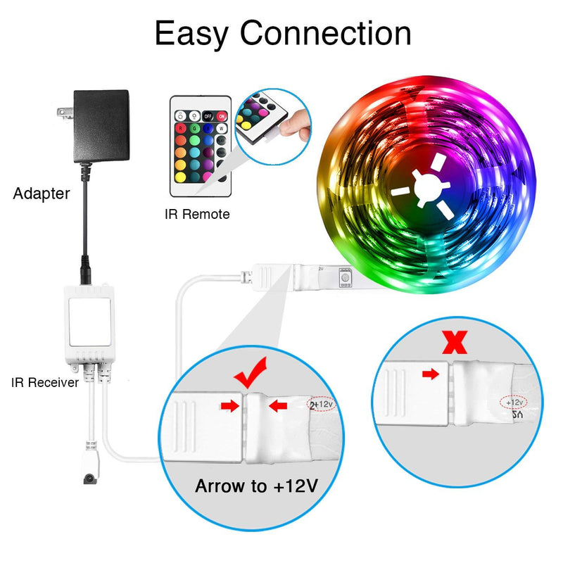 DAYBETTER Led Strip Lights 50ft Smart Light Strips with App Control Remote, 5050 RGB Led Lights for Bedroom, Music Sync Color Changing Lights for Room Party Multicolor 50.0 Feet