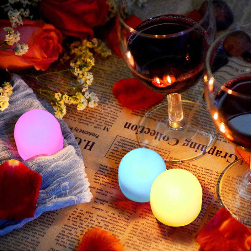 Color Changing Mini Nightlight, Novelty Place Multicolor LED Mood Lighting - Night Light for Kid's Bedroom, Bathroom, Living Room - Battery Powered (Pack of 12)