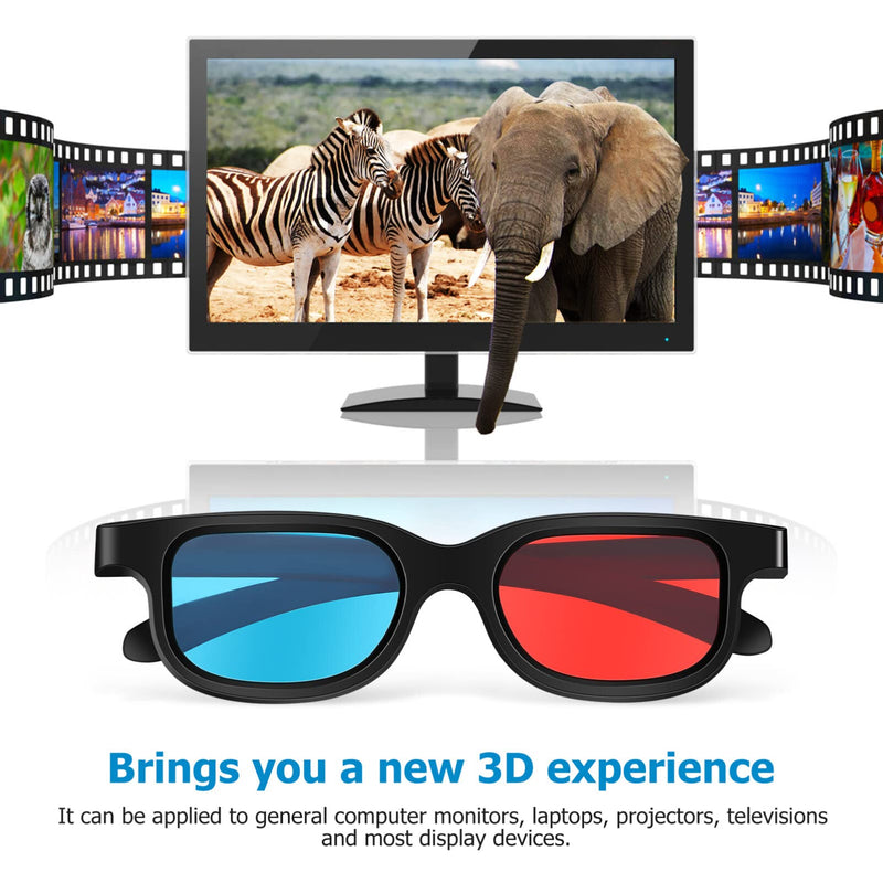 MAGICLULU 10 Pcs 3D Viewing Glasses 3D Movie Game Glasses Red-Blue 3D Glasses for TV Cinema Films
