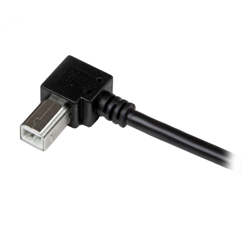 StarTech.com 2m USB 2.0 A to Right Angle B Cable Cord - 2 m USB Printer Cable - Right Angle USB B Cable - 1x USB A (M), 1x USB B (M) (USBAB2MR) Right Angled Connector 6 ft / 2m