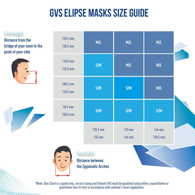GVS Filter Technology SPR496 Elipse mask with A2P3 filter against organic gases and vapors up to 5000 ppm and dust, M/L