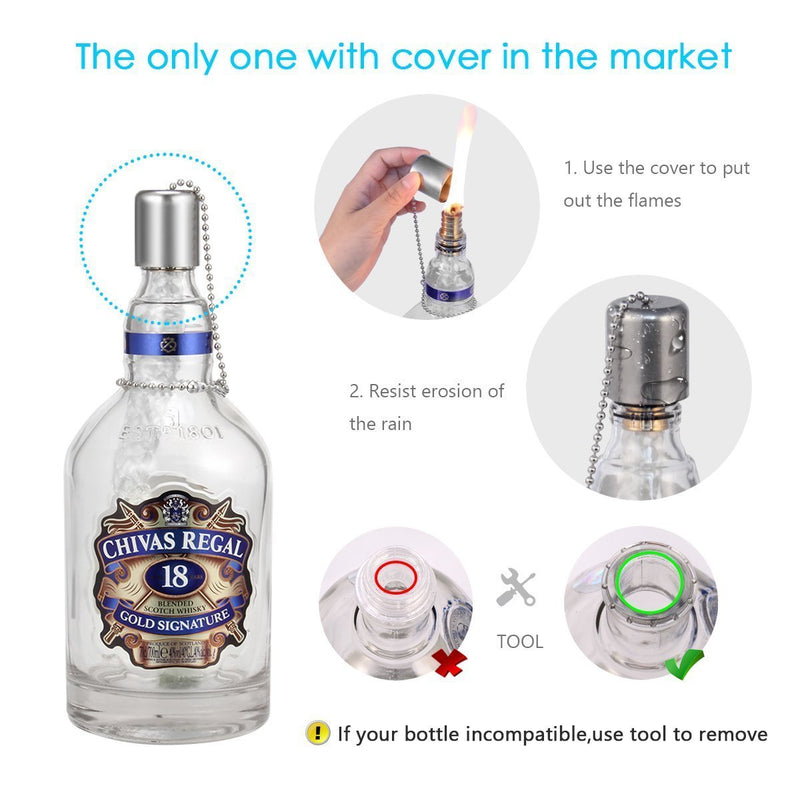 LANMU Wine Bottle Torch Wicks, Outdoor Patio Backyard Torches Lights, Oil Lamps Replacement Wick Hardware Kit, DIY Homemade Torch Decor (3 Pack) 3 Pack