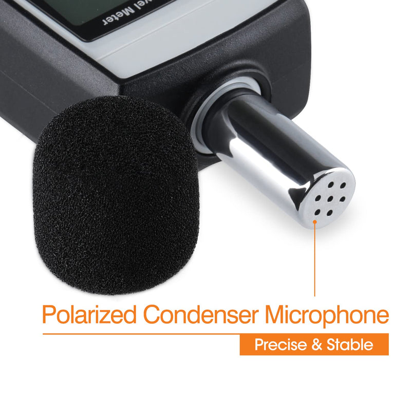 XinJiaYi Decibel Meter, Portable db Meter (Sound Level Meter), Digital Noise Meter, Range 30-130 dB(A) dB Meter, Noise Level Sound Monitor Tester Gray