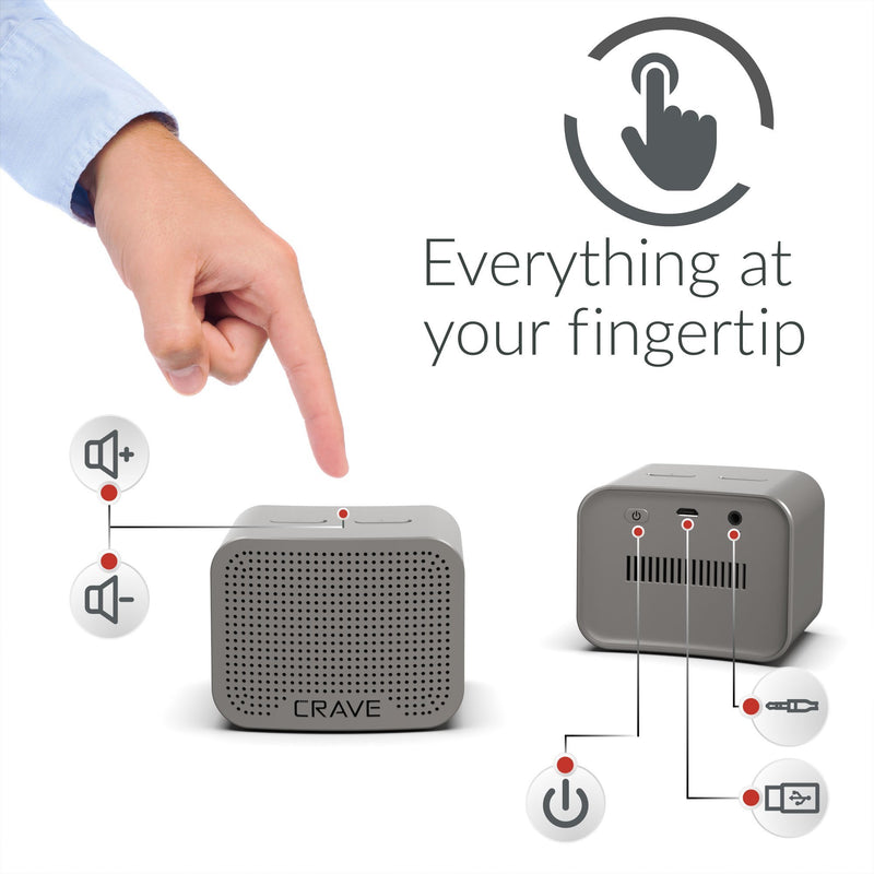 Crave Curve Mini Portable Bluetooth Wireless Intelligent Speaker with Built-in Microphone and Speakerphone