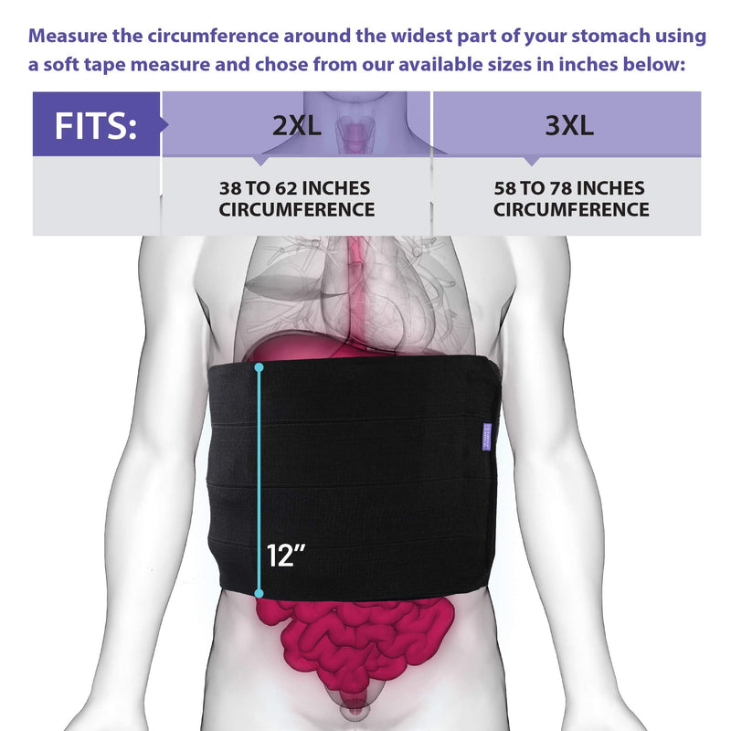 Everyday Medical Plus Size Post Surgery Abdominal Binder I Bariatric Stomach Wrap I Hernia Support for Women and Men I Obesity Girdle Great for Liposuction, Postpartum, C-Section (2XL (38-62 in)) 2X-Large (Pack of 1)