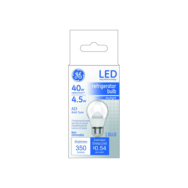 GE LED A15 Refrigerator Freezer Bulb, 4.5W 350L