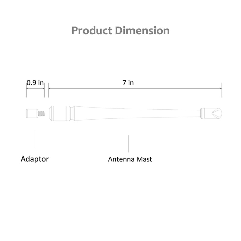 Rydonair Antenna Compatible with Chevy Silverado & GMC Sierra/Denali | 7 inches Flexible Rubber Antenna Replacement | Designed for Optimized FM/AM Reception