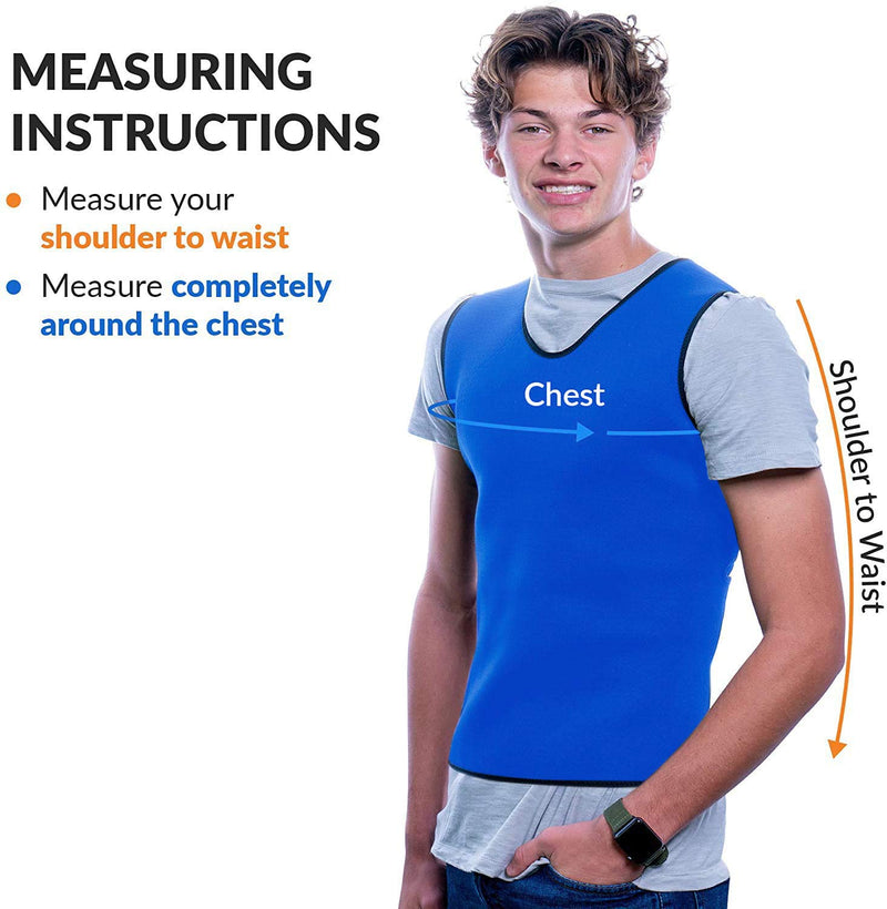 Special Supplies Sensory Compression Vest Deep Pressure Comfort for Autism, Hyperactivity, Mood Processing Disorders, Breathable, Form-Fitting, Kids and Adults (Blue, Large 24x42 inches) Blue Large (Pack of 1)