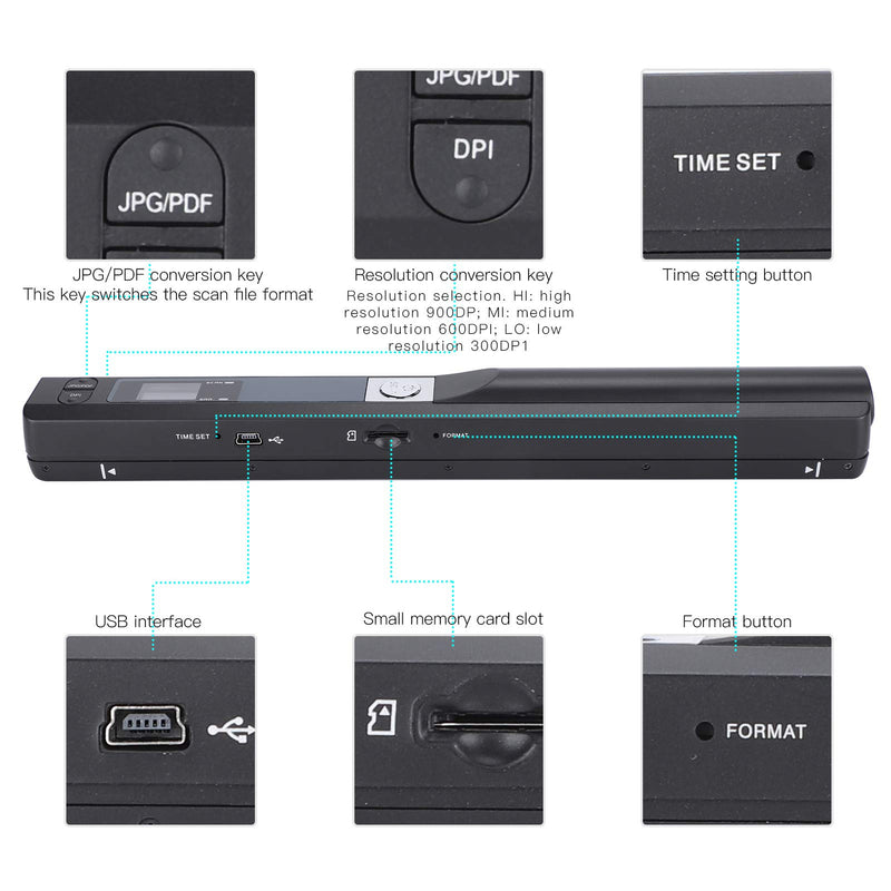 Scanner Pen, Plug and Play with USB Cable Portable Handheld Scanner, Scanning Equipment Office Work for Workplace School