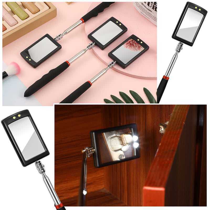 3 Pieces Telescoping Inspection Mirror Observe Mirror Inspection Tool for Check The Condition of The Vehicle (7.9 x 2.5 x 1.2 Inch, Rectangle) 7.9 x 2.5 x 1.2 Inch