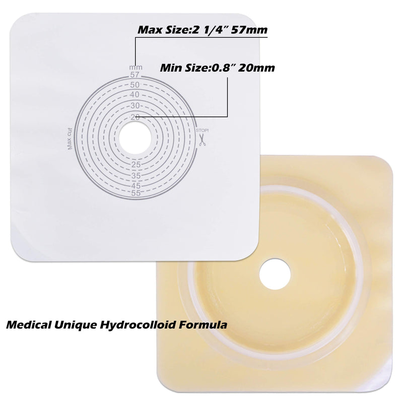 Carbou 21PCS Ostomy Supplies Colostomy Bags,Two Piece Drainable Pouches with Closure, Ileostomy Stoma Care,Cut-to-Fit(15pcs Bags+6pcs Barrier) 23 Piece Set