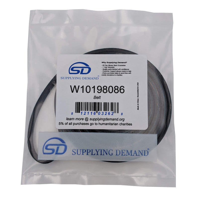 Supplying Demand W10198086 Clothes Dryer Belt Fits AP6016842 PS11750135
