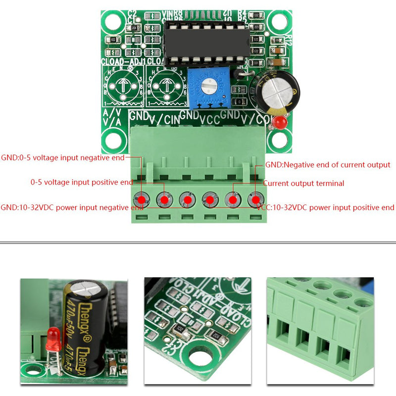 Voltage to Current Converter, 0-5V to 4-20mA Voltage Signal to Current Converter Module V/I Converter Voltage to Current Board 1pc