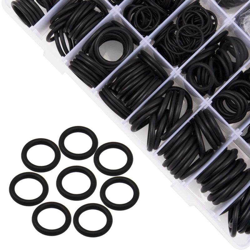 Rrina 1200Pcs Nitrile Rubber NBR O Ring Gasket Ring Assortment Kits Metric O-Ring Sealing Washer for Faucet Tap Plumbing and Automotive Repair OD 6mm-28mm Thickness 1.5mm 2.4mm 3.1mm