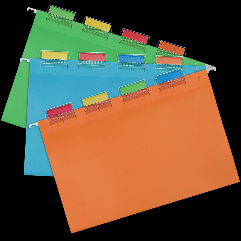 Jovitec 120 Sets 2 Inch Hanging Folder Tabs and Multicolor Inserts for Quick Identification of Hanging Files, Easy to Read (Angle Design)