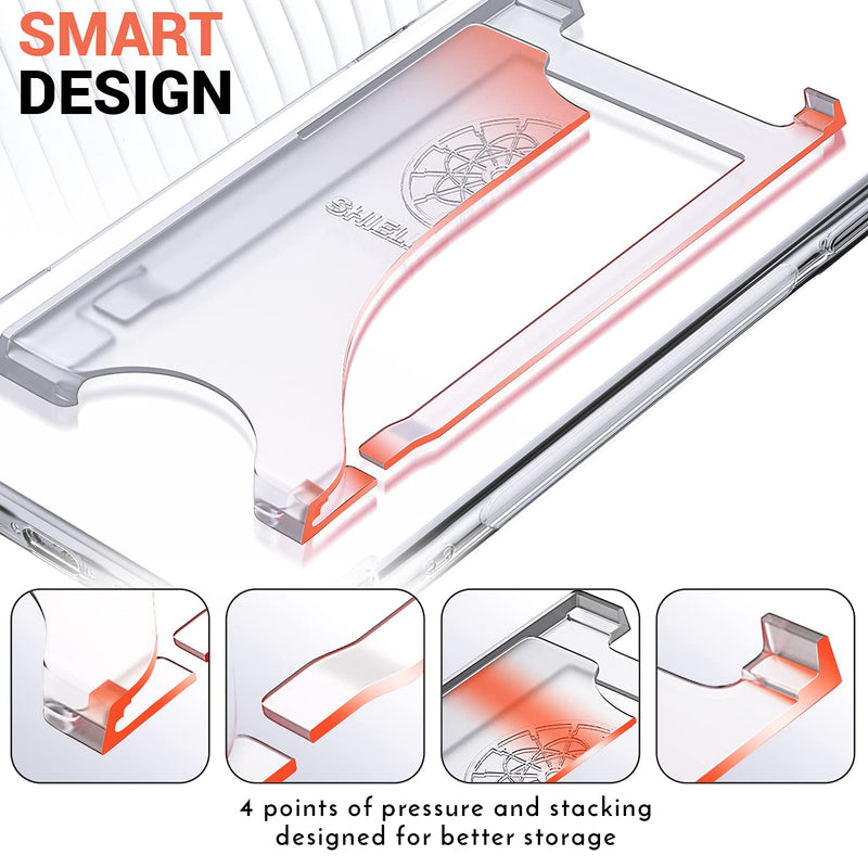 Shields Up Designed for iPhone 14 Pro Max Case, Minimalist Wallet Case with Card Holder (3 Cards) & Ring Kickstand/Stand, [Drop Protection] Slim Protective Cover for iPhone 14 Pro Max 6.7 inch - Clear Clear - iPhone 14 Pro Max