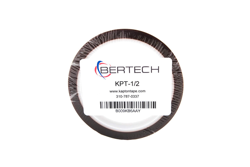 Bertech High-Temperature Kapton Tape, 1 Mil x 1/2 Inch x 36 Yards, 3 Inch Core 0.5 Inches