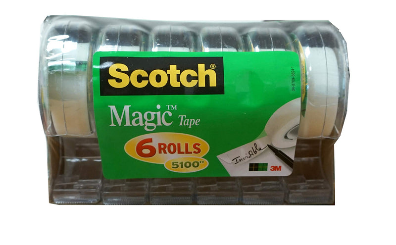 5,100 Inches Mega Pack, Scotch Magic Tape (3/4 x 850 Inches, 6-pack), Includes Dispenser with Each Roll