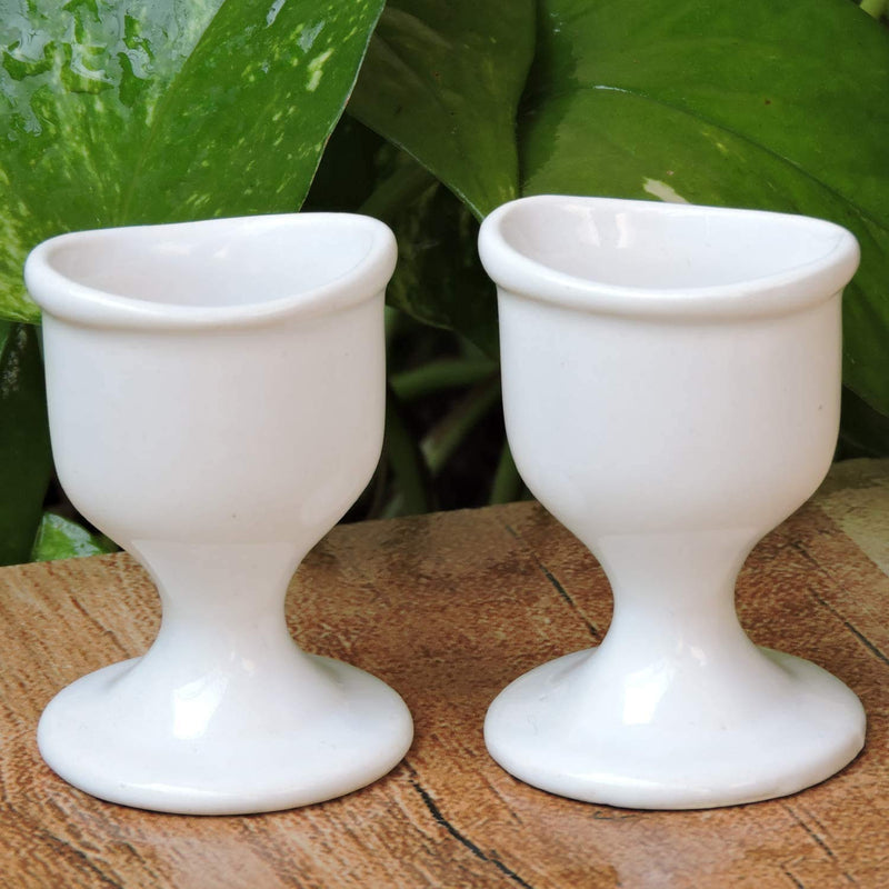 Porcelain Ceramic Eye Wash Cup for Keep Your Eyes Clean and Healthy (Set of 2) with Velvet Gift Packing Box