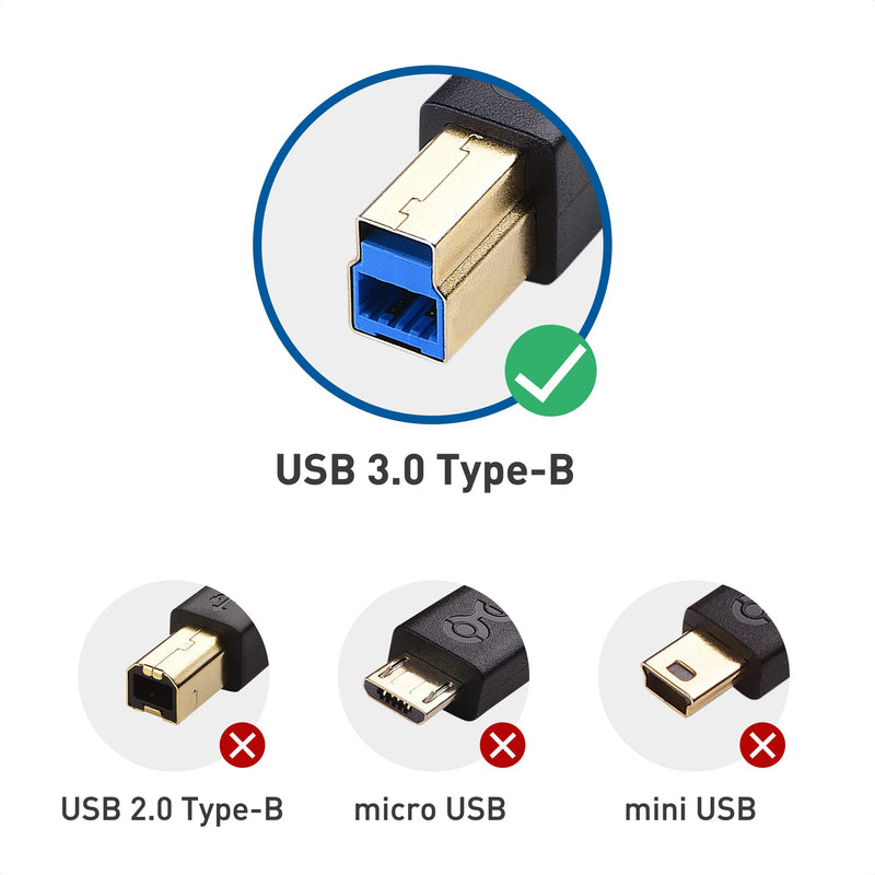 Cable Matters USB C to USB B 3.0 Cable 6.6 ft (USB C to USB Type B 3.0, 3.0 USB B to USB C) in Black