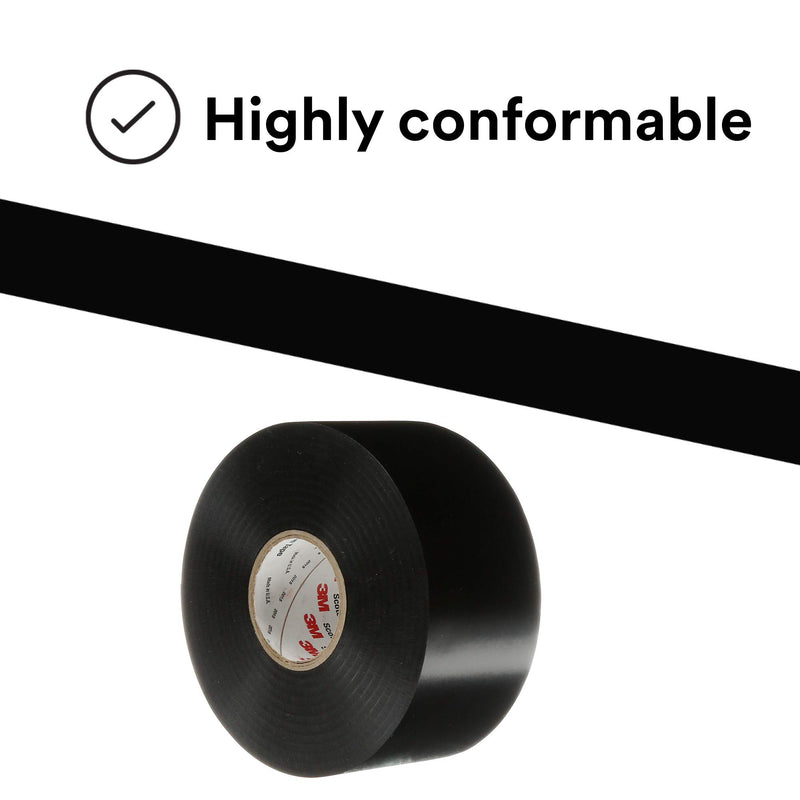 3M Scotchrap Vinyl Corrosion Protection Tape 50, Unprinted, 2 in x 100 ft, Black 2 in x 100 ft Black