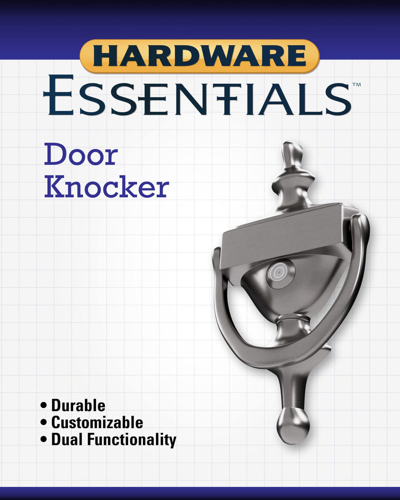 Hillman 852725 Satin Door Knocker, 7", Nickel with Viewer