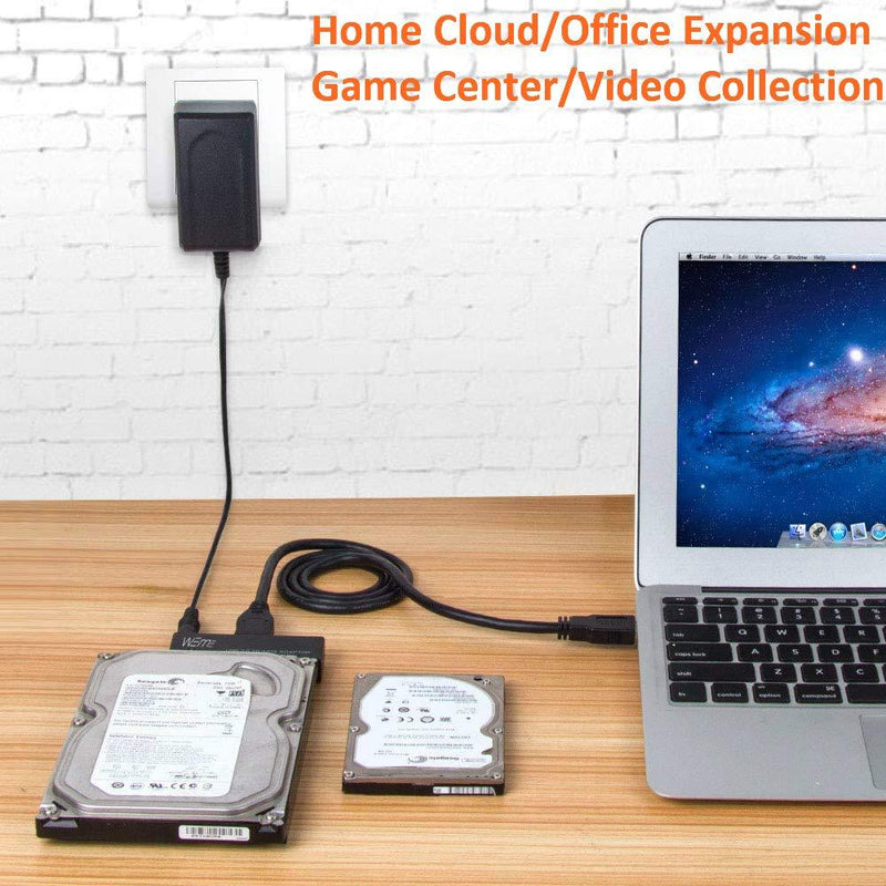 WEme USB 3.0 to SATA Converter Adapter for 2.5 3.5 Inch Hard Drive Disk SSD HDD, Power Adapter and USB 3.0 Cable Included USB-A Adapter with power supply