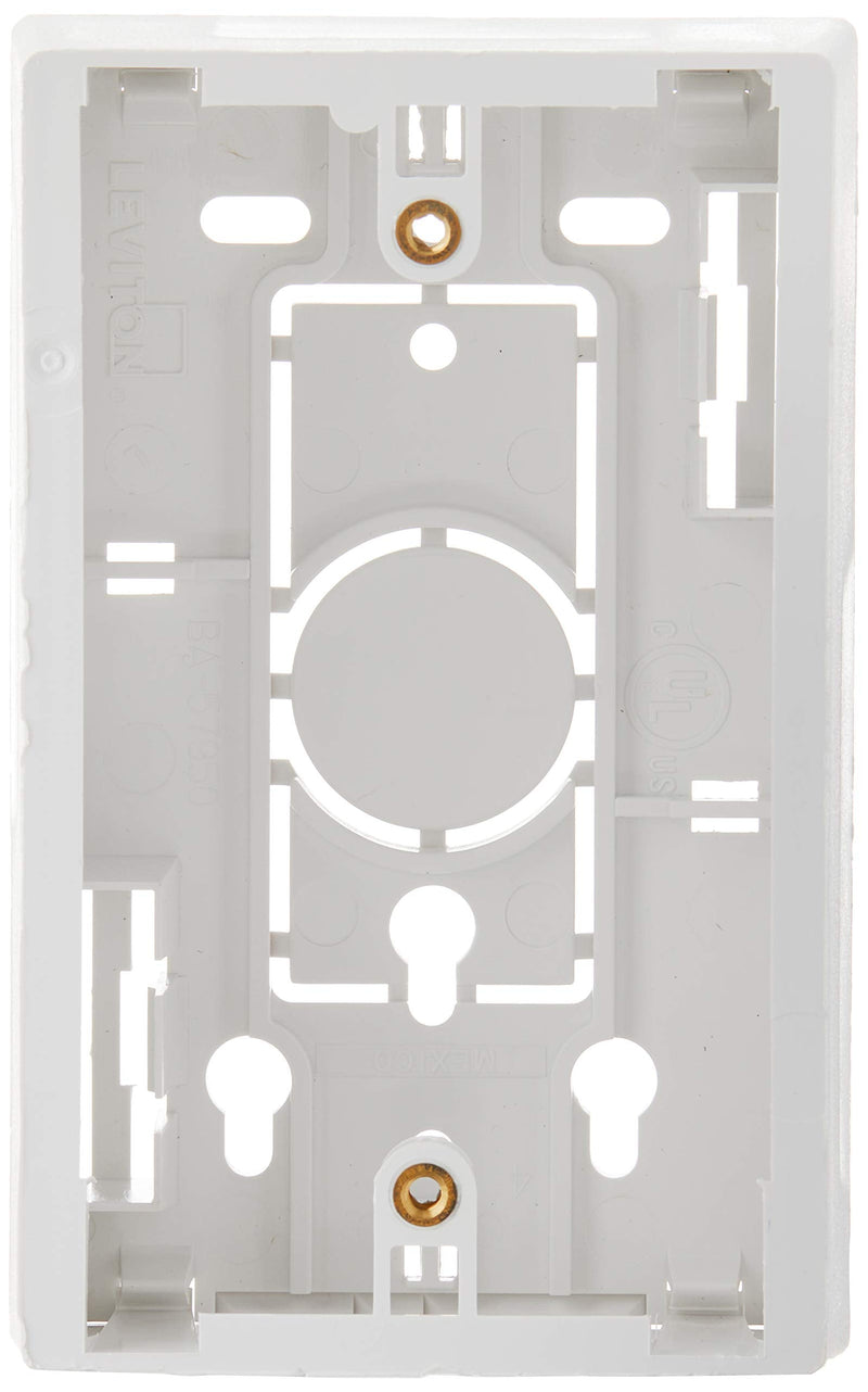 Leviton 42777-1WB Surface Mount Backbox, Single Gang, White, 1.45-Inch