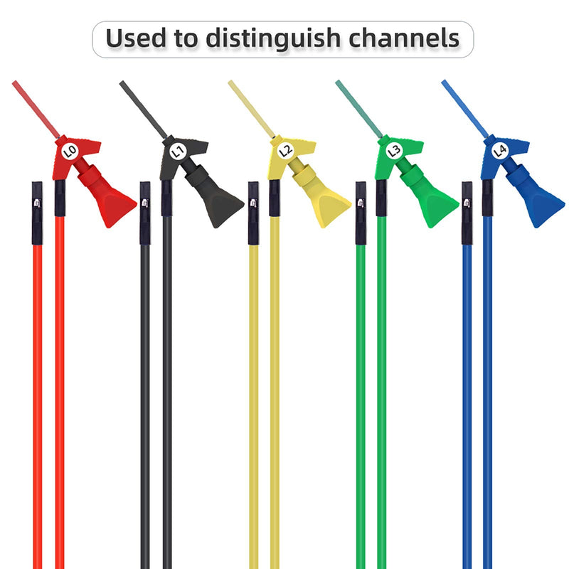 Goupchn 10PCS Mini Grabber SMD IC Test Hook Clips Silicone Jumper Wires Test Leads Kit for Logic Analyzer 5 Colors