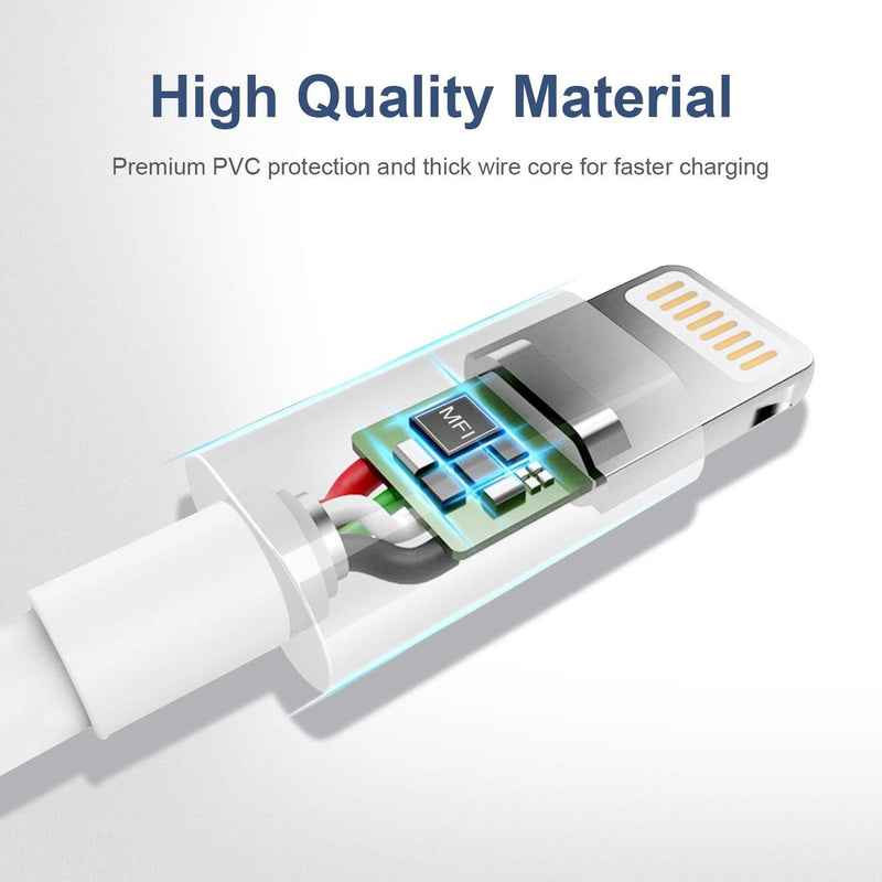 iPhone Charger, 6Pack 3FT Lightning Cable Sundix iPhone Charger Cable Charging Cord Compatible iPhone 13/12/12Pro/12ProMax/11/11Pro/11Pro MAX/XS/XS MAX/XR/X/8/8Plus/7/7Plus and More white