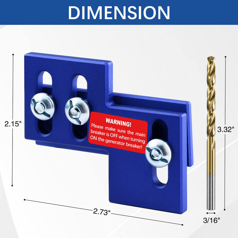 LATING Anodized Generator Interlock Kit for Thomas and Betts, Challenger and Westinghouse 150 or 200 Amp Panels with 1 to 1 1/8 Inches Spacing,Blue Blue
