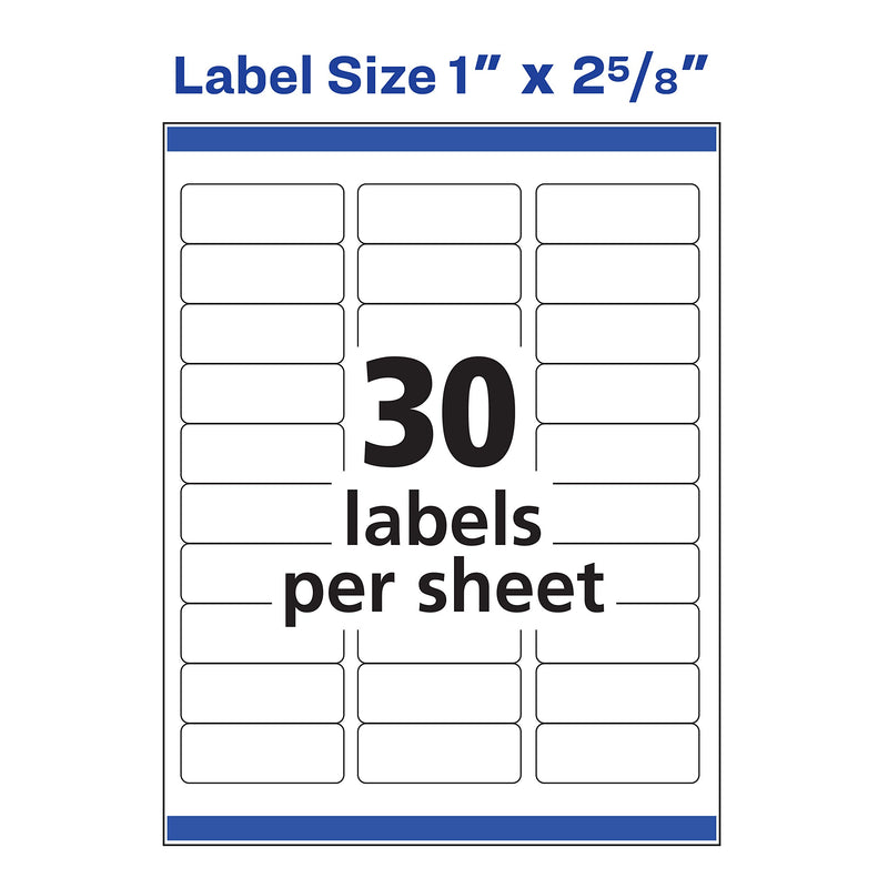 Avery Address Labels with Sure Feed for Laser Printers, 1" x 2-5/8", 750 Printable Labels (5260) 750 Labels