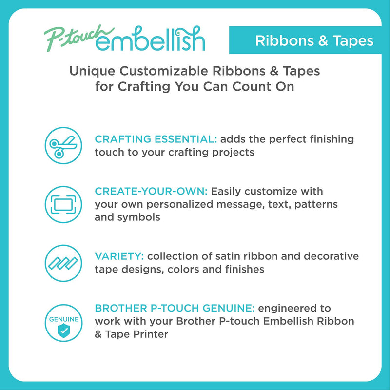 Brother P-Touch Embellish Print Tape TZEM31S, Black on Matte Clear Embellish Tape