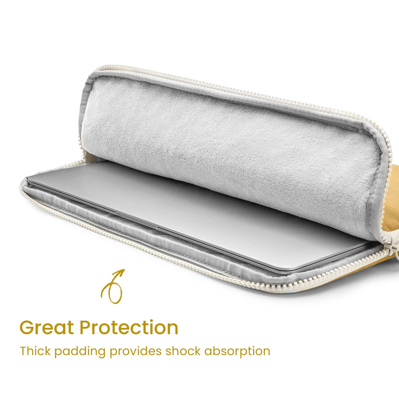 tomtoc Lady Laptop Sleeve for 13-inch MacBook Air M1/A2337 2018-2021, MacBook Pro M1/A2338 2016-2021, 12.9 iPad Pro 5th/4th/3rd Gen, 12.3 Surface Pro, Protective Case with Organized Accessory Pouch Maize Yellow