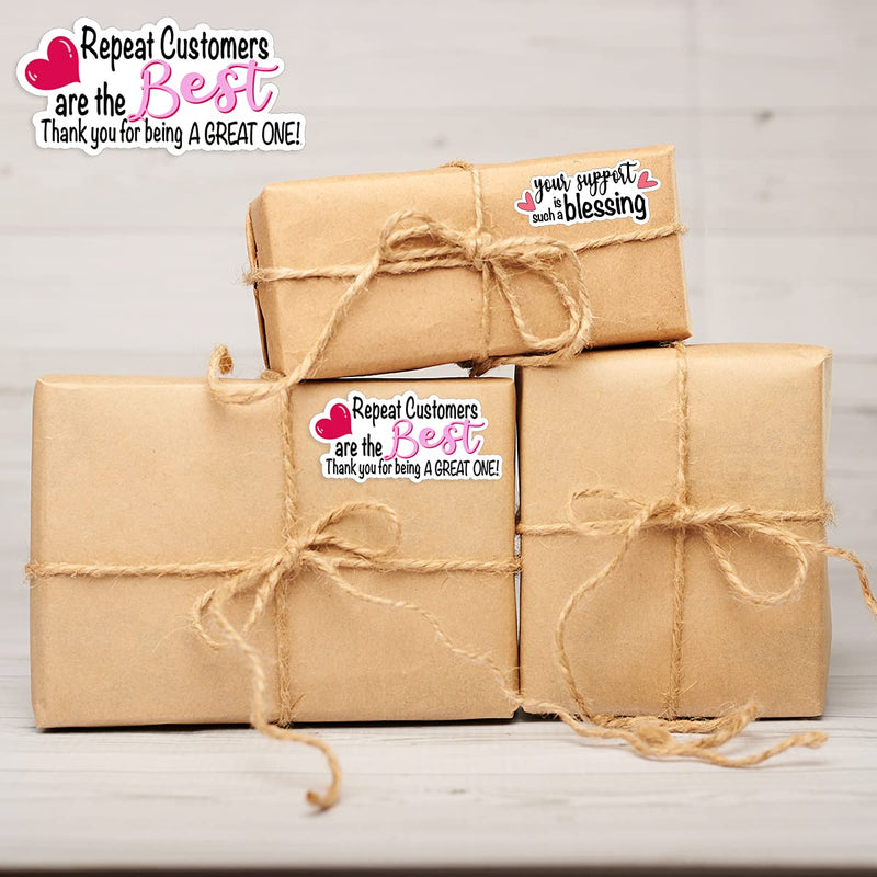 Wailozco 1.5'' Repeat Customers are The Best Stickers ,Thank You Stickers,Handmade Stickers,Business Stickers,Envelopes Stickers for Online Retailers,Handmade Goods,Small Business,500 Labels Per Roll