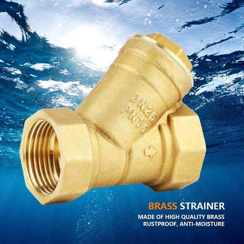 1" BSPP Y Shaped Brass Strainer Filter Valve Female Thread Connector for Water Oil Separation