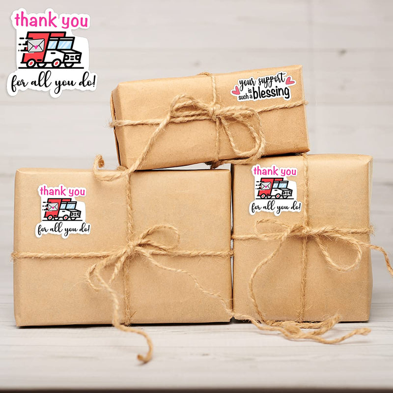 Wailozco 1.5'' Thank You for All You Do Stickers,Mail Carrier Stickers,Handmade Stickers,Business Stickers,Envelopes Stickers for Online Retailers, Handmade Goods,Small Business, 500 Labels Per Roll