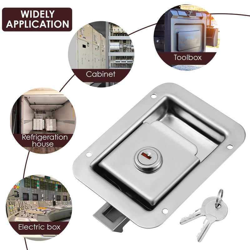 WINOMO Travel Trailer Lock Stainless Steel Rv Door Latch Heavy Duty Flush Mount Handle Latch for Toolbox