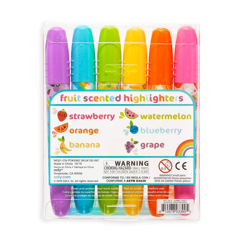 OOLY, Jumbo Juicy, Scented Highlighters, Chisel Tip - Set of 6