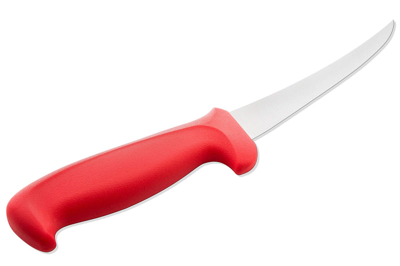 Mundial 5600 Series 6 in Curved Semi-Stiff Boning Knife with Red Handle