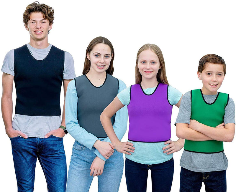 Special Supplies Sensory Compression Vest Deep Pressure Comfort for Autism, Hyperactivity, Mood Processing Disorders, Breathable, Form-Fitting, Kids and Adults (Blue, Large 24x42 inches) Blue Large (Pack of 1)