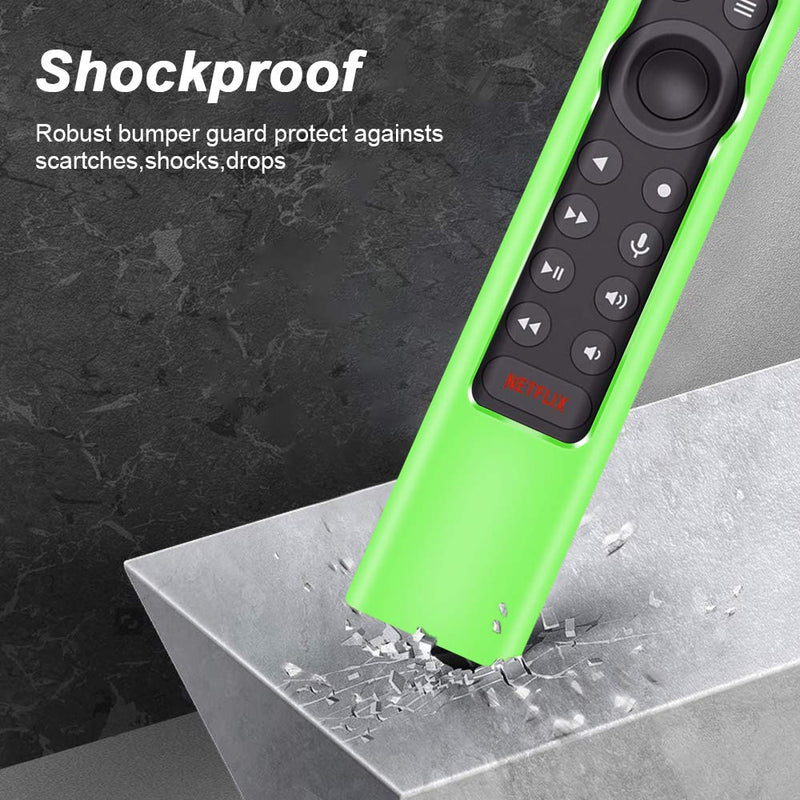 Silicone Protective Case Compatiable for NVIDIA Shield TV Pro/4K HDR Remote Controller,Remote Case Holder Protetcor Skin for NVIDIA Shield Remote,Shockproof Remote Battery Bumper Back Cover-Glowgreen Glow Green