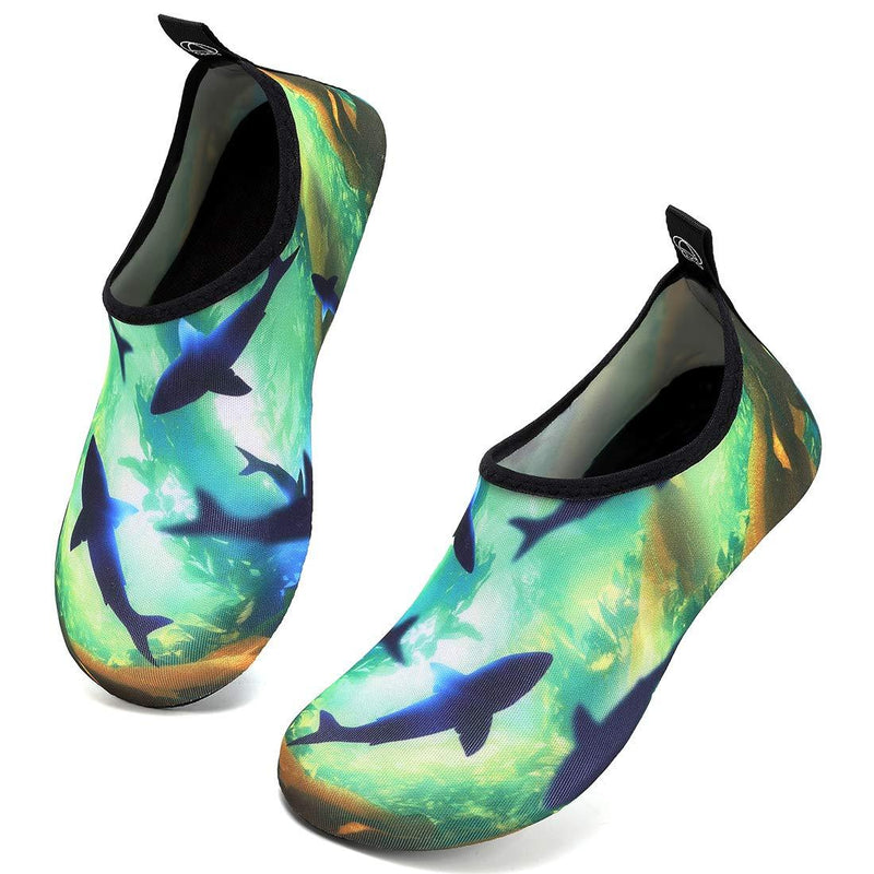 VIFUUR Water Sports Shoes Barefoot Quick-Dry Aqua Yoga Socks Slip-on for Men Women 4-5 Women/3-4 Men Ocean