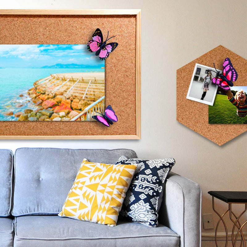 Yalis 12 Pcs Decorative Thumbtacks Pink Cute Pushpins for Feature Wall, Whiteboard, Corkboard, Photo Wall (Pink Butterfly) Pink Butterfly