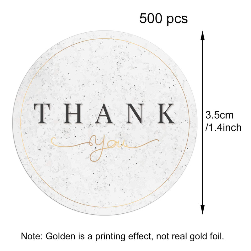 Thank You Stickers, Modern Marble Thank You Label Stickers, Chic Geometric Label Stickers for Wedding, Company, Birthday Party Favors, Small Business, 1.4 Inch, 500 Labels Per Roll.