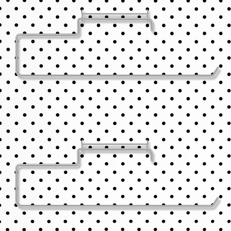 2 Pack Pegboard Paper Towel Holder, Stainless Steel Pegboard Hooks, Pegboard Organization Accessory Hook for Workshop, Garage, Kitchen, Laundry Room, Bathroom (Silver) Silver