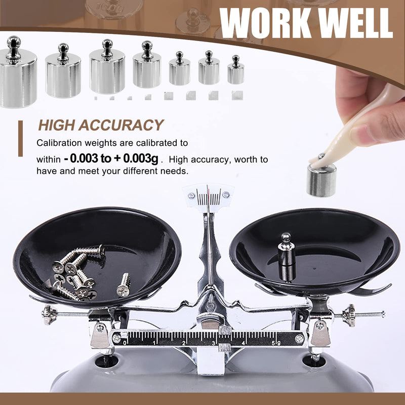 Wokape 16Pcs 10 Sizes 10g 20g 50g 100g 200g Precision Steel Scale Calibration Weight Kit Test Weights Kits with Tweezers and Chip Calibration Weights for Digital Balance Scale Laboratory 500g + Chip Calibration Weights Kit