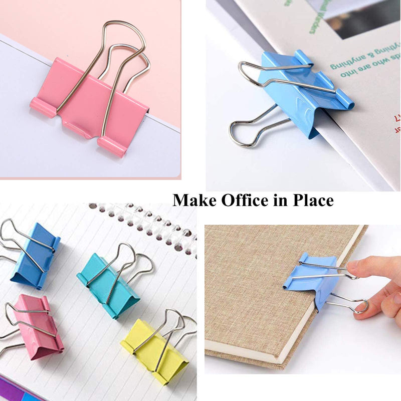 24 Pcs Colorful Large Binder Clips 1.6 inch for Office