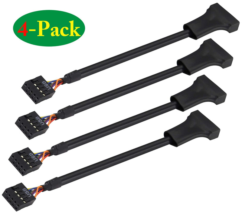 zdyCGTime USB 3.0 19Pin Male to USB 2.0 9Pin Female convertor Computer Cable Connector,Motherboard Adapter Cable,Motherboard 9Pin Female to 20Pin Male Pure Copper.(15cm/4 Pack)