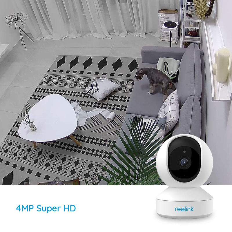 Indoor Security Camera, Reolink E1 Pro 4MP HD Plug-in WiFi Camera for Home Security, Dual-Band WiFi, Multiple Storage Options, Motion Alert, Night Vision, Ideal for Baby Monitor/Pet Camera White